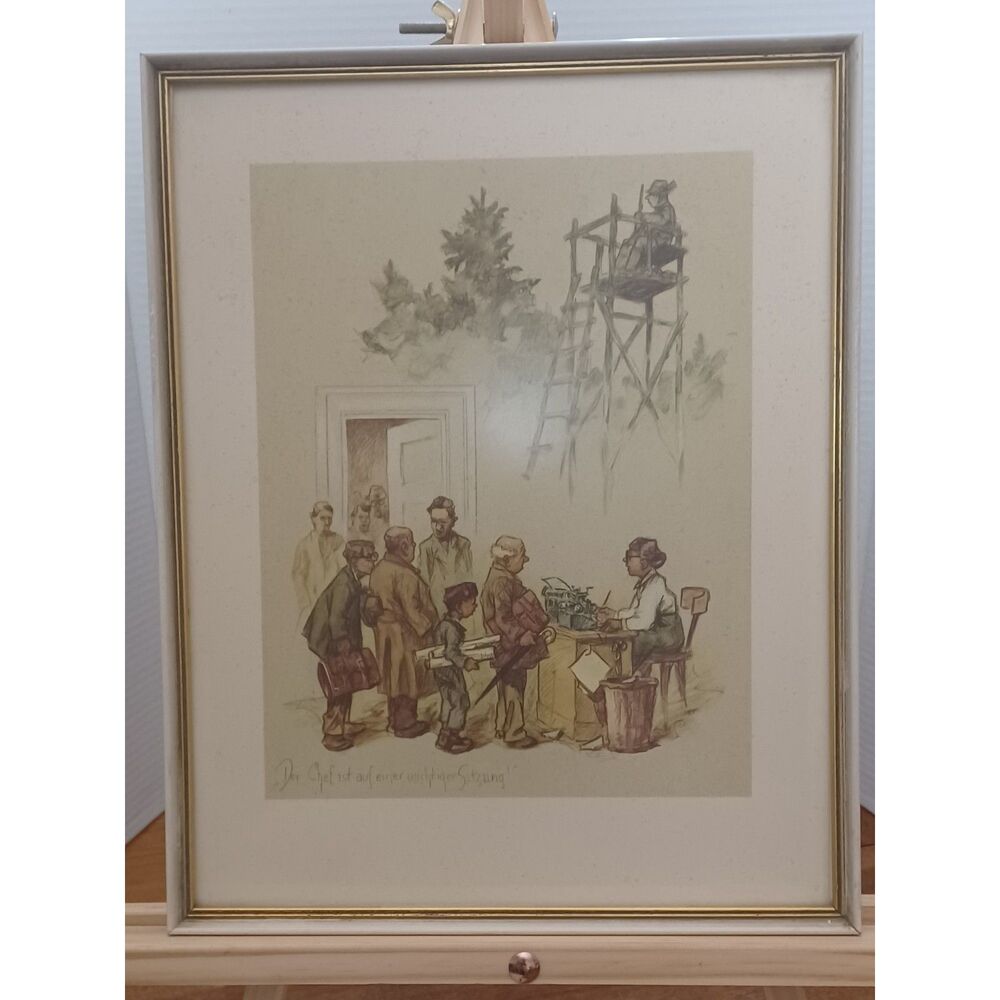 Vintage Set of Three Heinz Geilfus, German Artist Illustrator A/P Prints